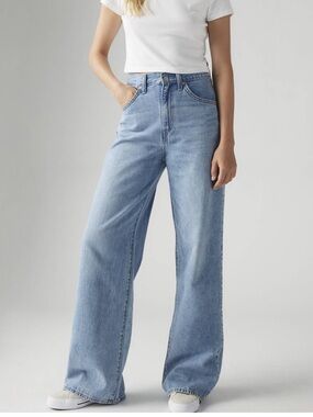 I&M BLACK LABEL High-Rise Wide-Leg Jeans Medium Wash
